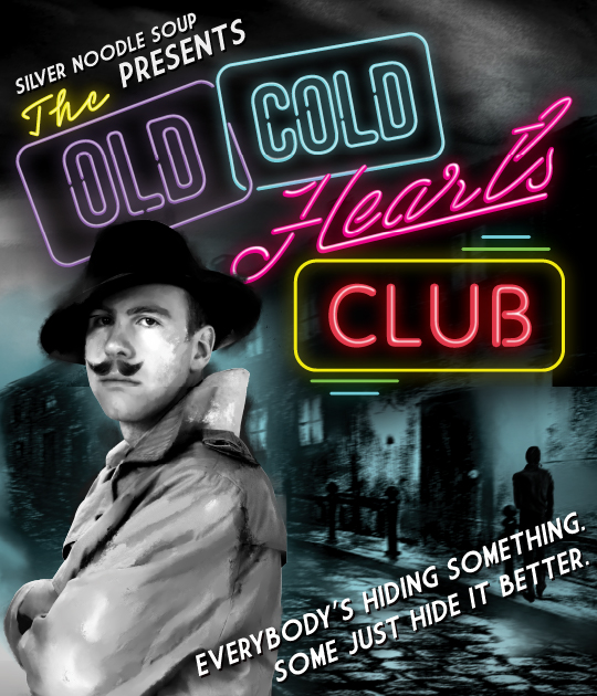 a promotional poster advertising the show. It includes an image of a man with a handle-bay moustache and wearing a black hat